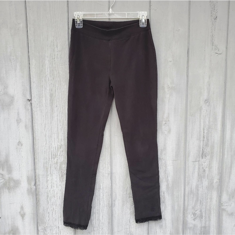 Black Leggings Lace Trim | Mudd Girls Size XL Solid Color Comfort Lounge Pants